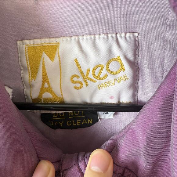 Skea Ski Suit One Piece Snowsuit Snow Bib Iridescent Vtg 80s 90s Retro Womens 12 - Picture 4 of 12